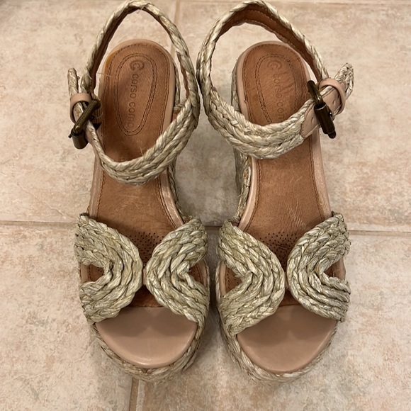 Corso Como rattan espadrille wedges size 7.5 - Picture 2 of 7